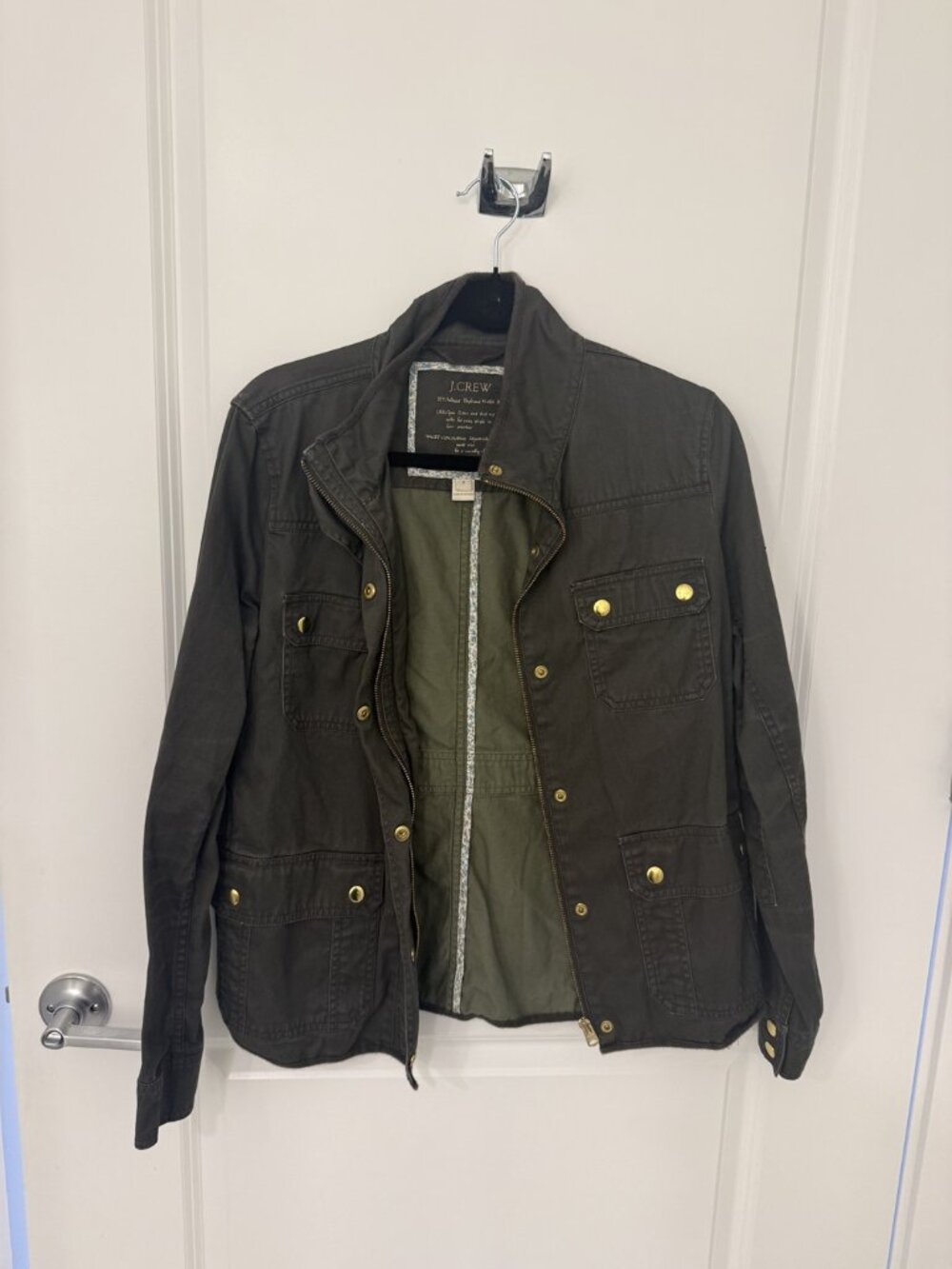 J.Crew Relaxed Boyfriend Field Jacket Olive Green Medium